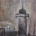 Paris. Morris column in winter, in 1932. Oil on canvas